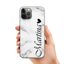 Lade das Bild in den Galerie-Viewer, Personalisierte Handyhülle Xiaomi weißer Marmor mit Namen oder Datum