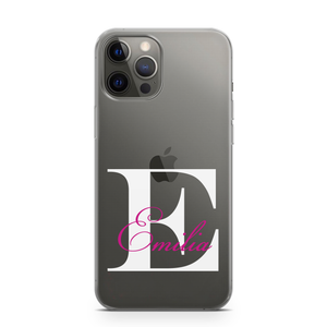 Handyhülle Transparent iPhone 13 mit Buchstabe auch Name Emilia