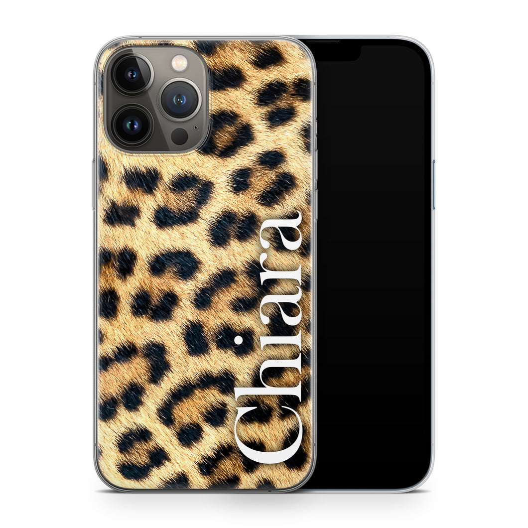 handyhülle personalisiert mit name, iphone hülle leopard