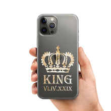 Lade das Bild in den Galerie-Viewer, Apple iPhone 12 Handyhülle TPU Transparent Silikon King  mit Name oder Datum frei wählbar Geschenk für Weihmachten für dienen Liebsten
