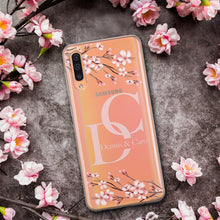 Lade das Bild in den Galerie-Viewer, Samsung A51 A50 S9 S10 S20 Handyhülle Transparent TPU Silikon Frühling Blüten Rosa Pink LIebe Name Namen einzigartig
